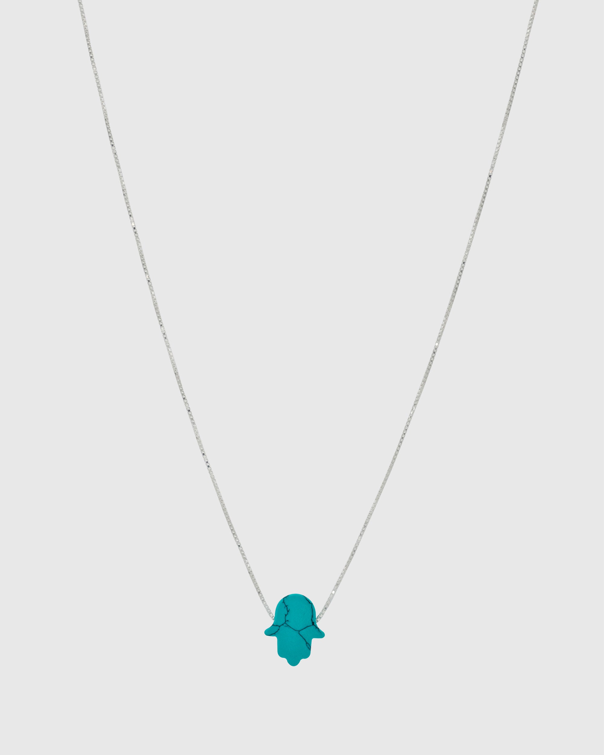 Reconstructed Turquoise Hamsa Necklace