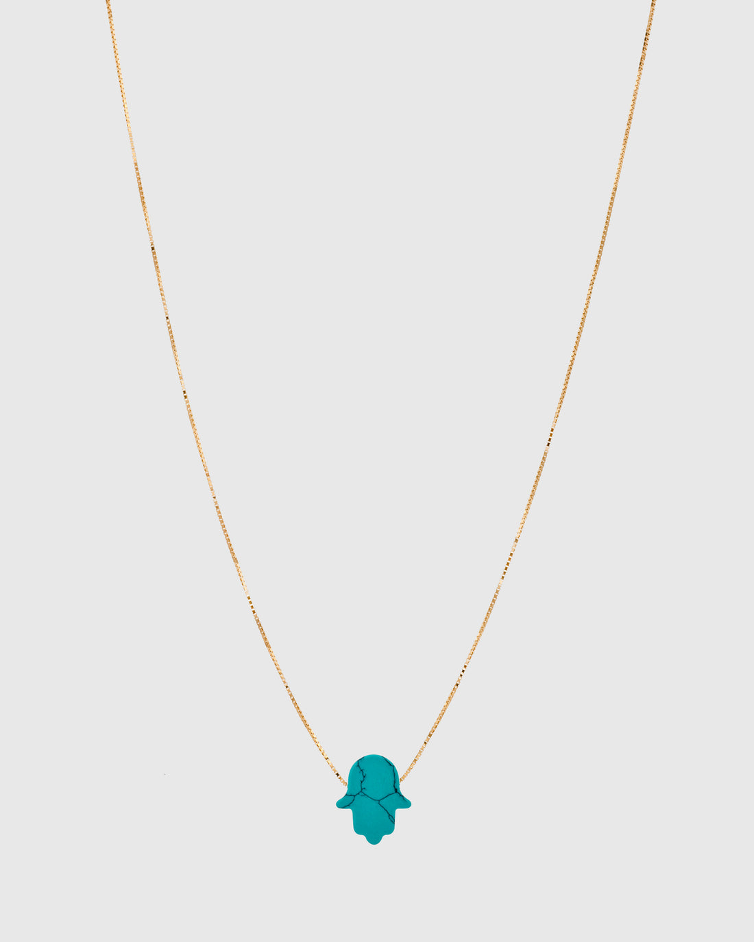 Reconstructed Turquoise Hamsa Necklace
