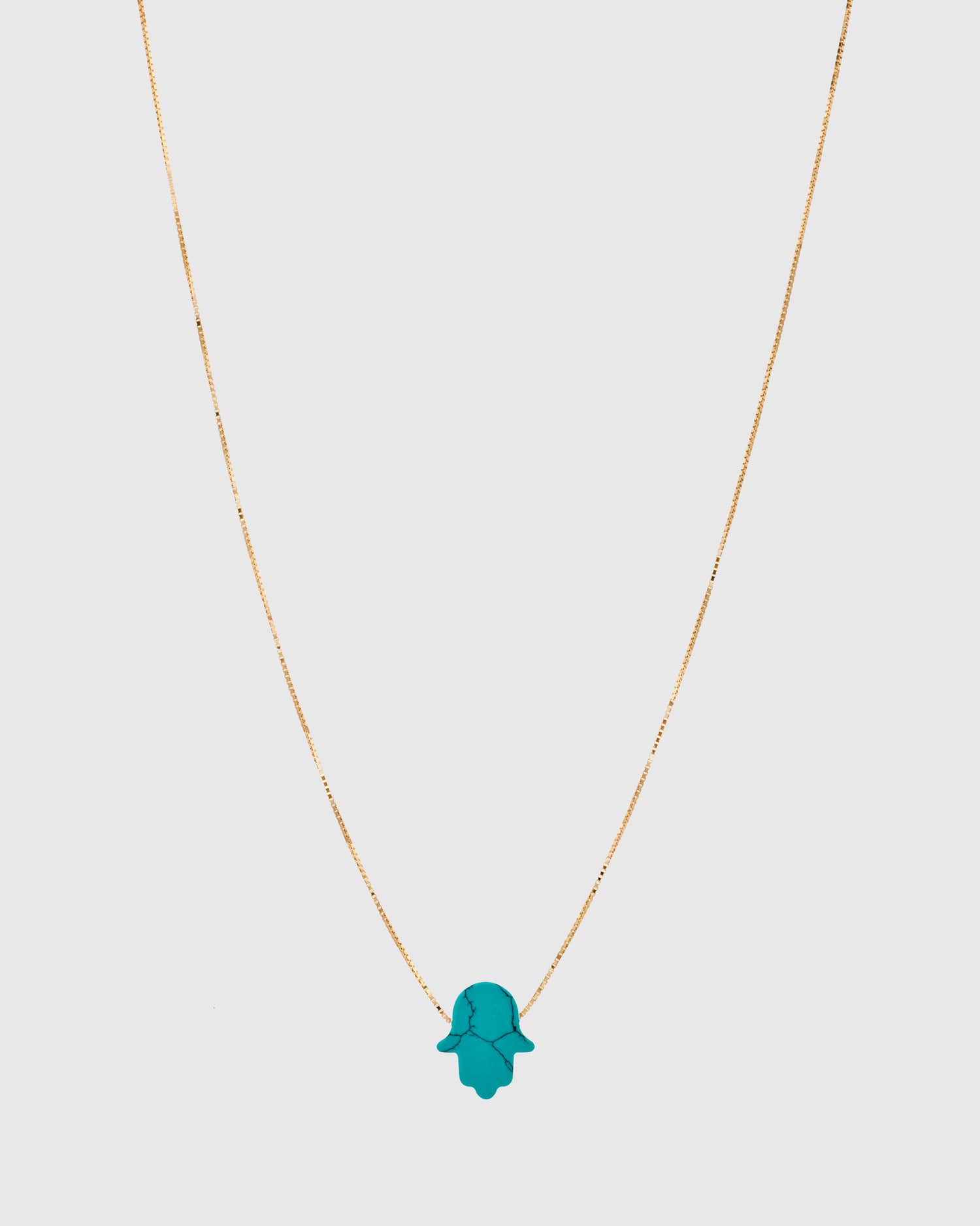 Reconstructed Turquoise Hamsa Necklace