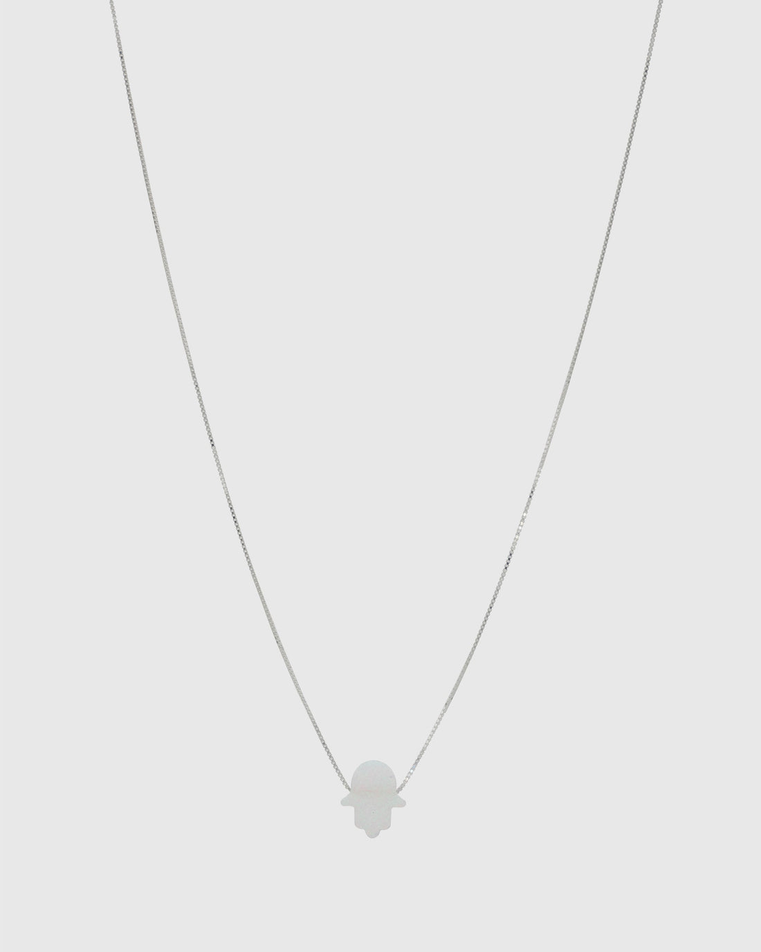 White Opal Hamsa Necklace