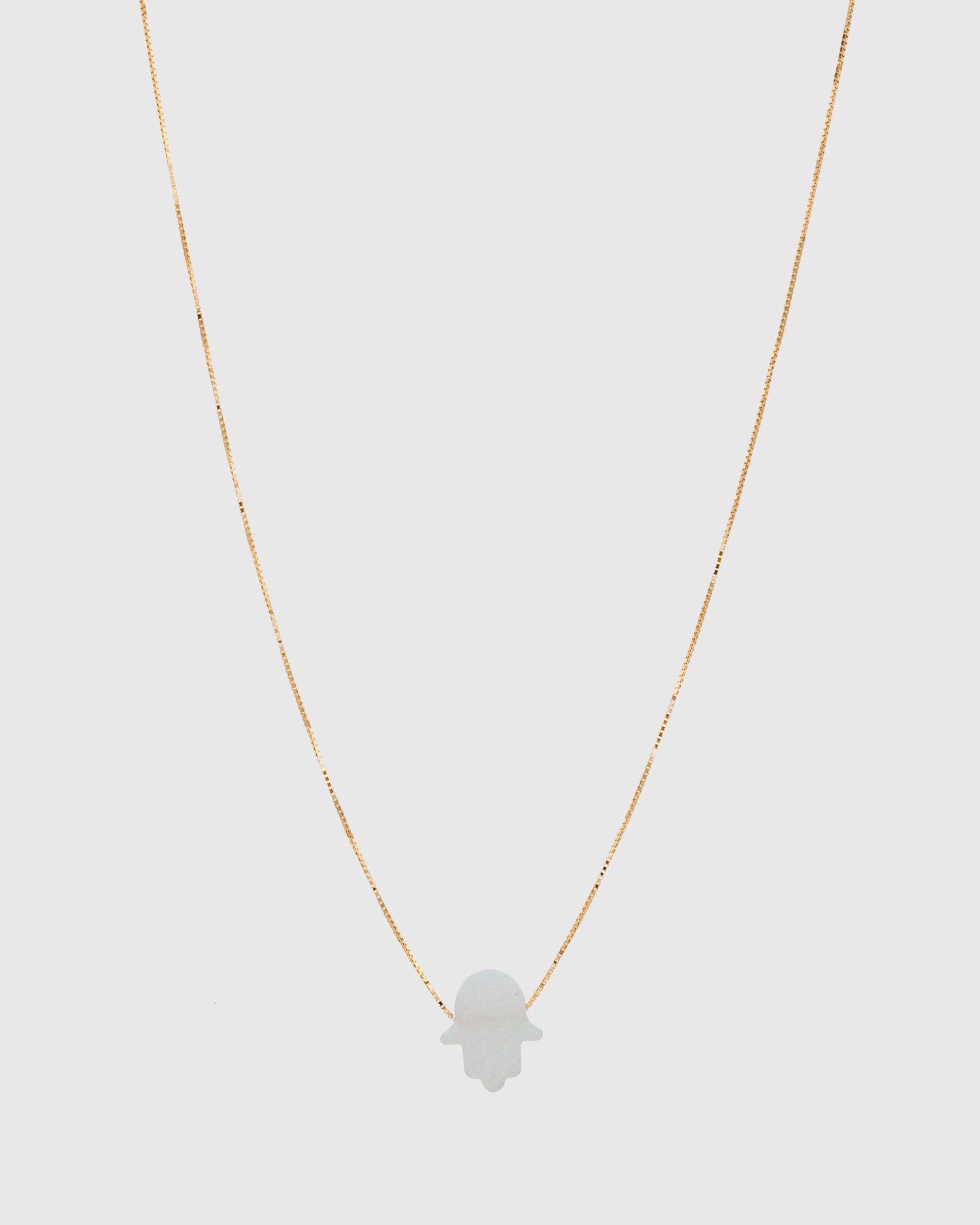 White Opal Hamsa Necklace