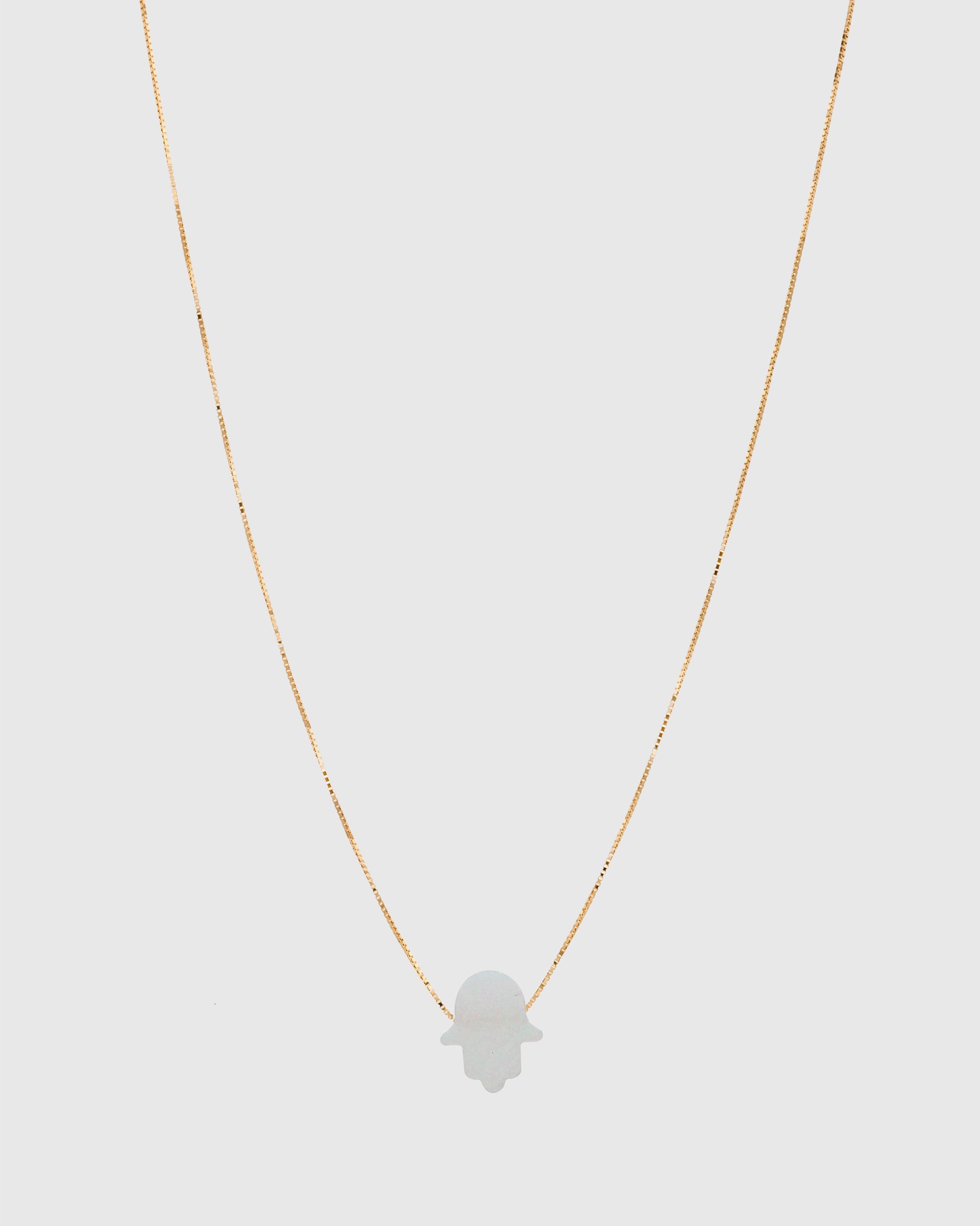 White Opal Hamsa Necklace