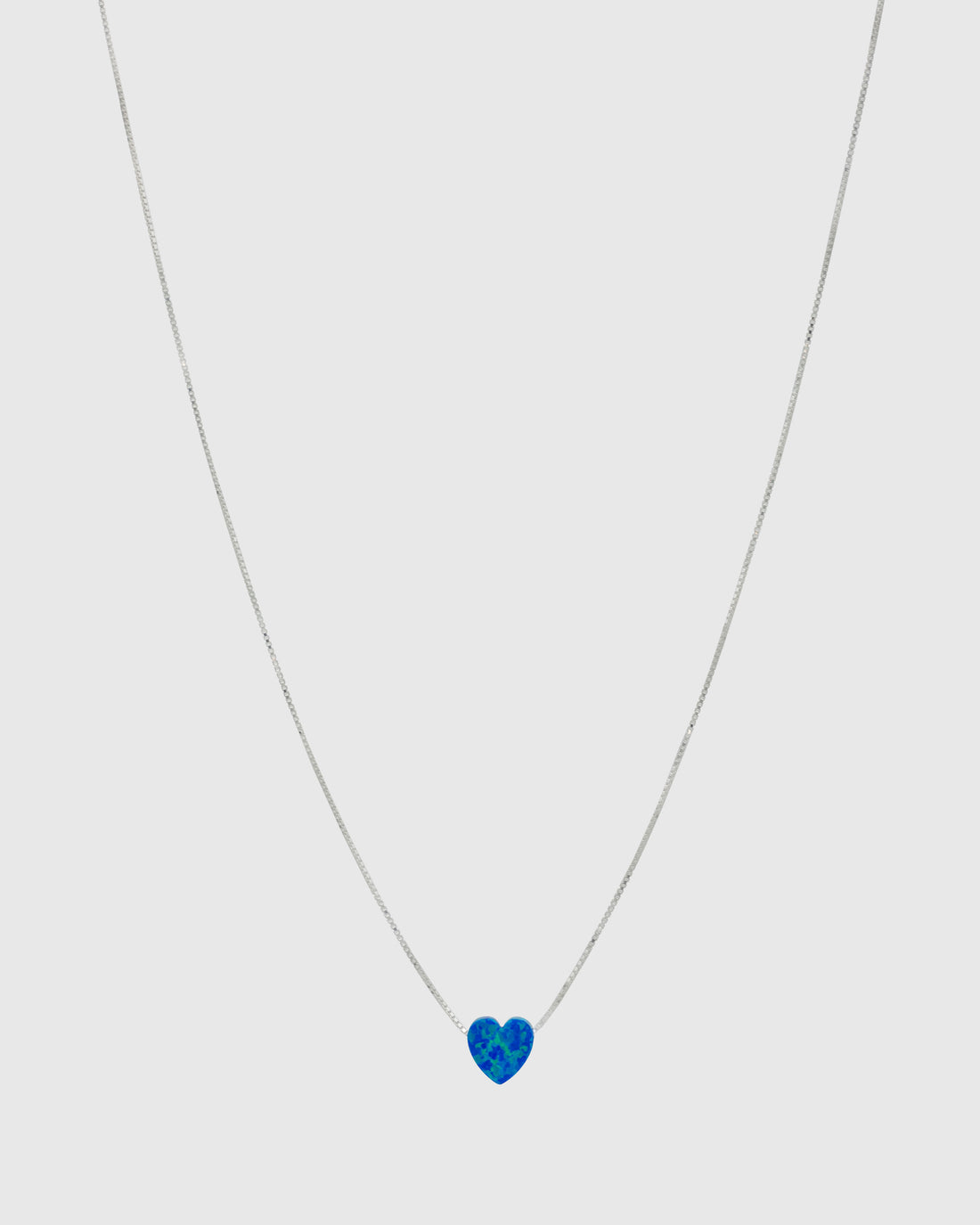 Dark Blue Opal Heart Necklace
