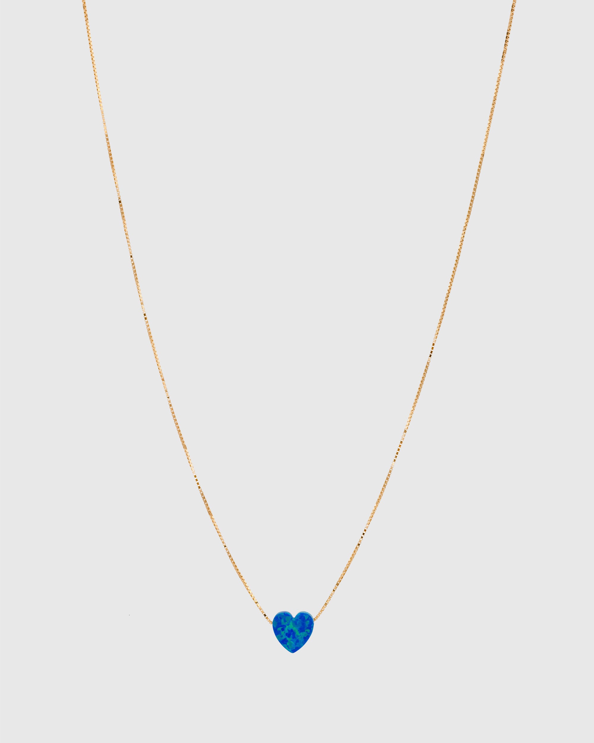 Dark Blue Opal Heart Necklace