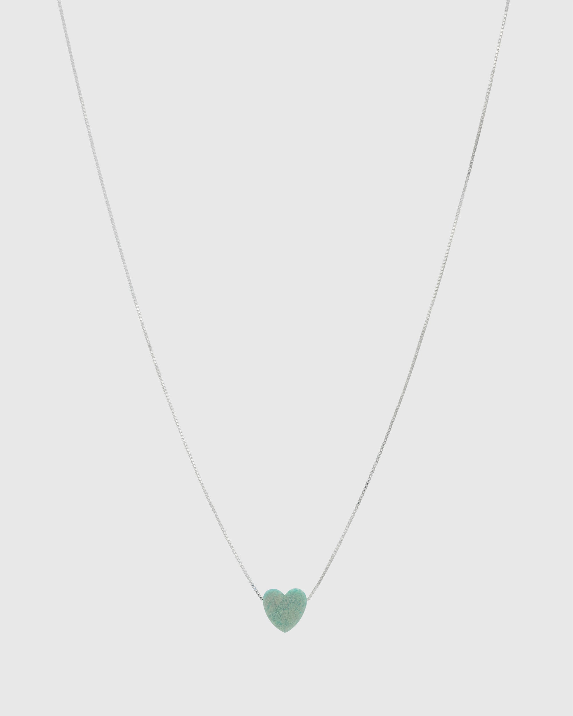 Teal Opal Heart Necklace