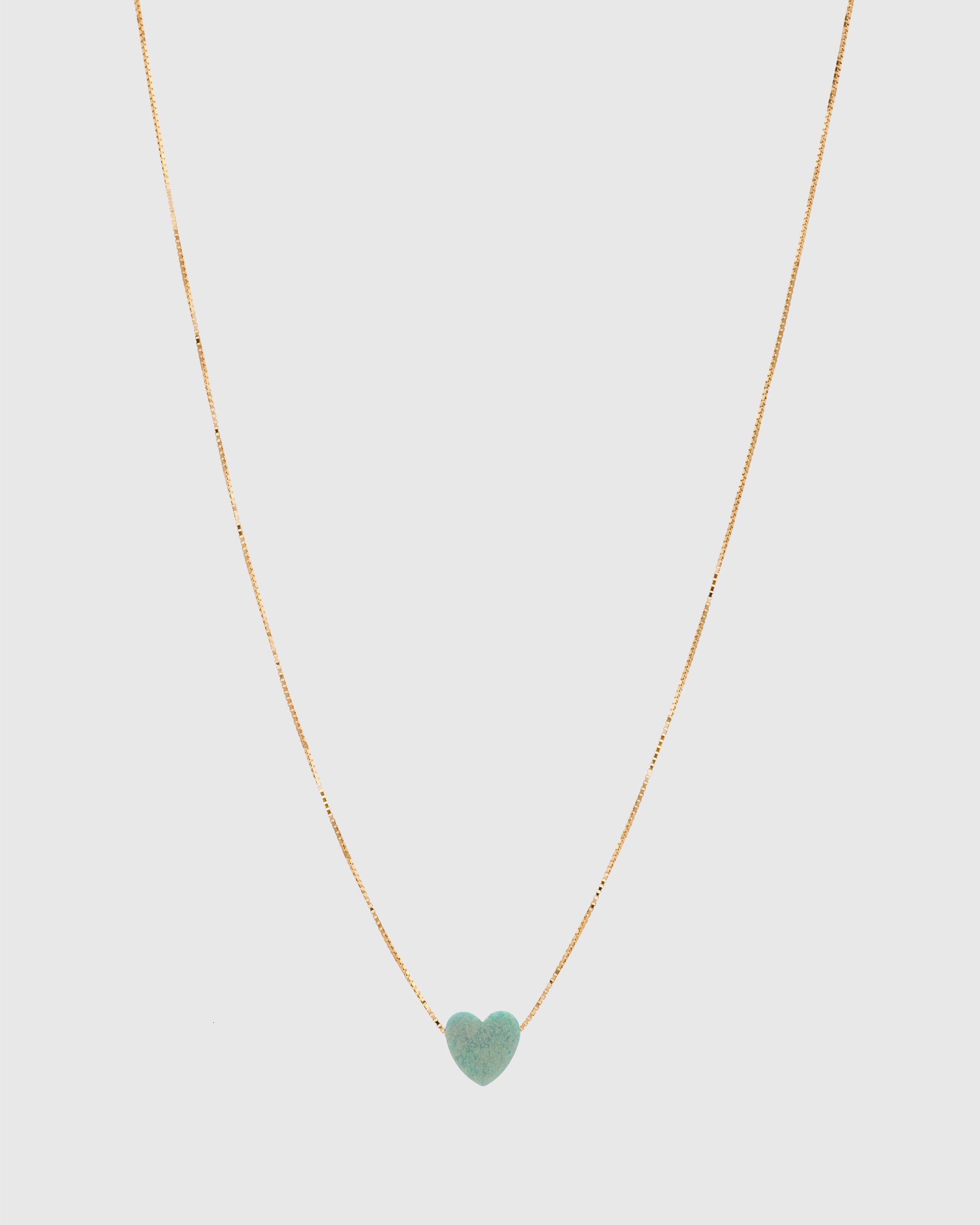 Teal Opal Heart Necklace