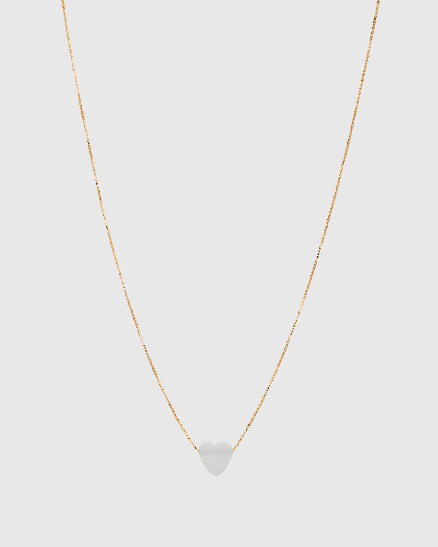 White Opal Heart Necklace