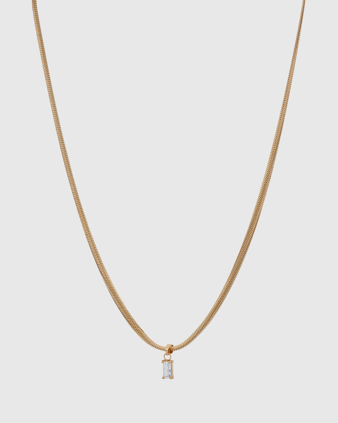 Snake Chain Diamante Drop Necklace