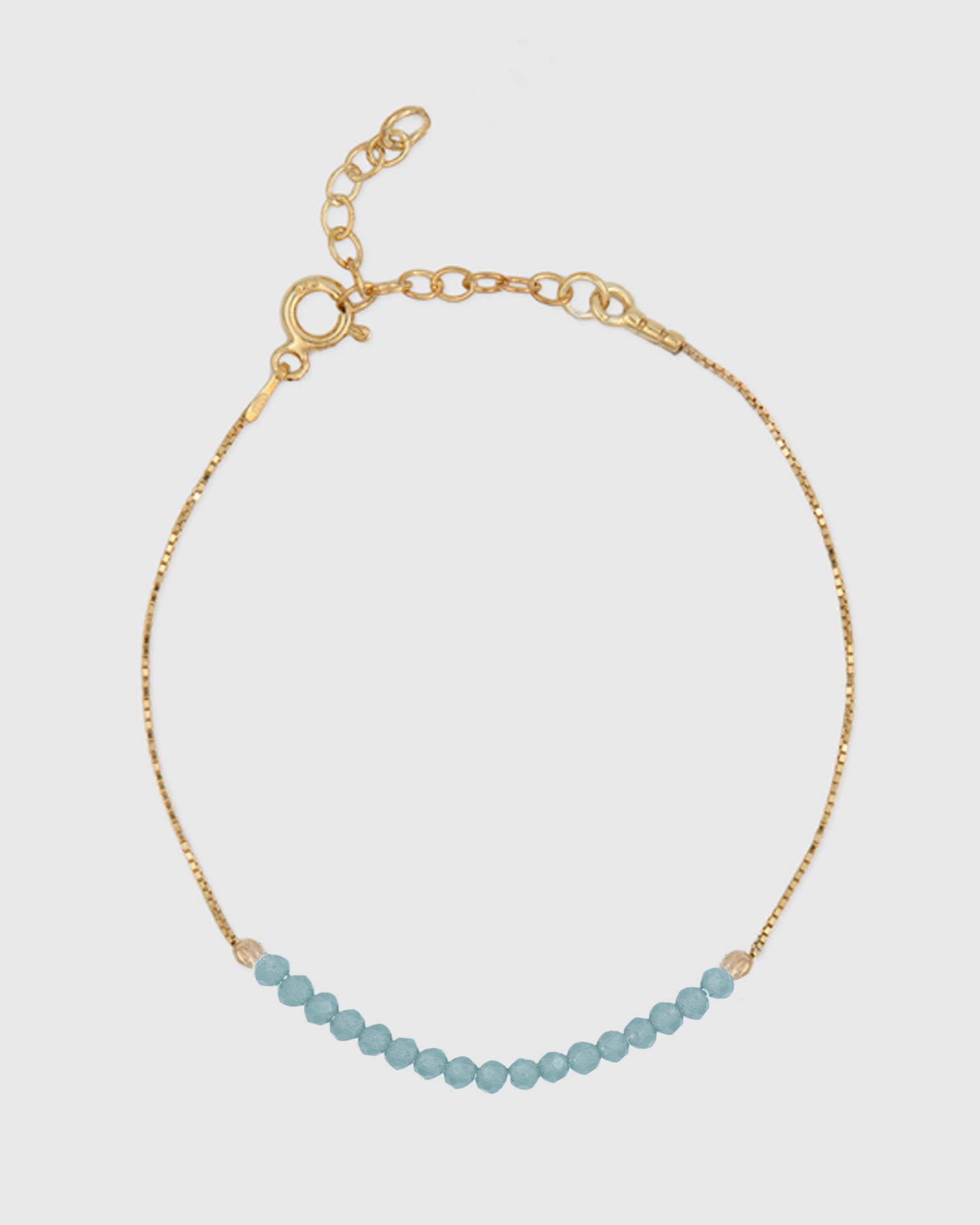 Ice Blue Beaded Anklet