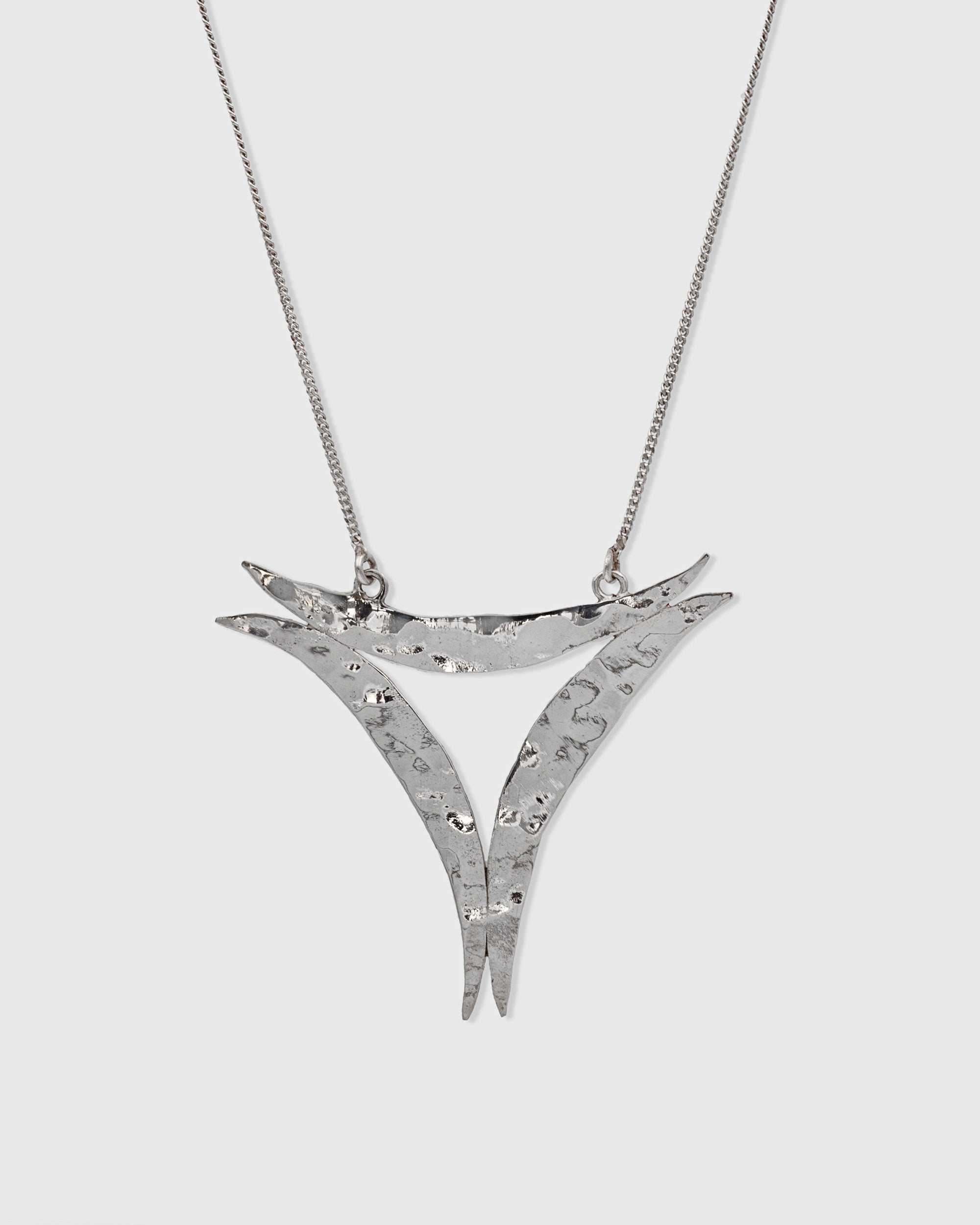 Beaten Curve Triangle Necklace