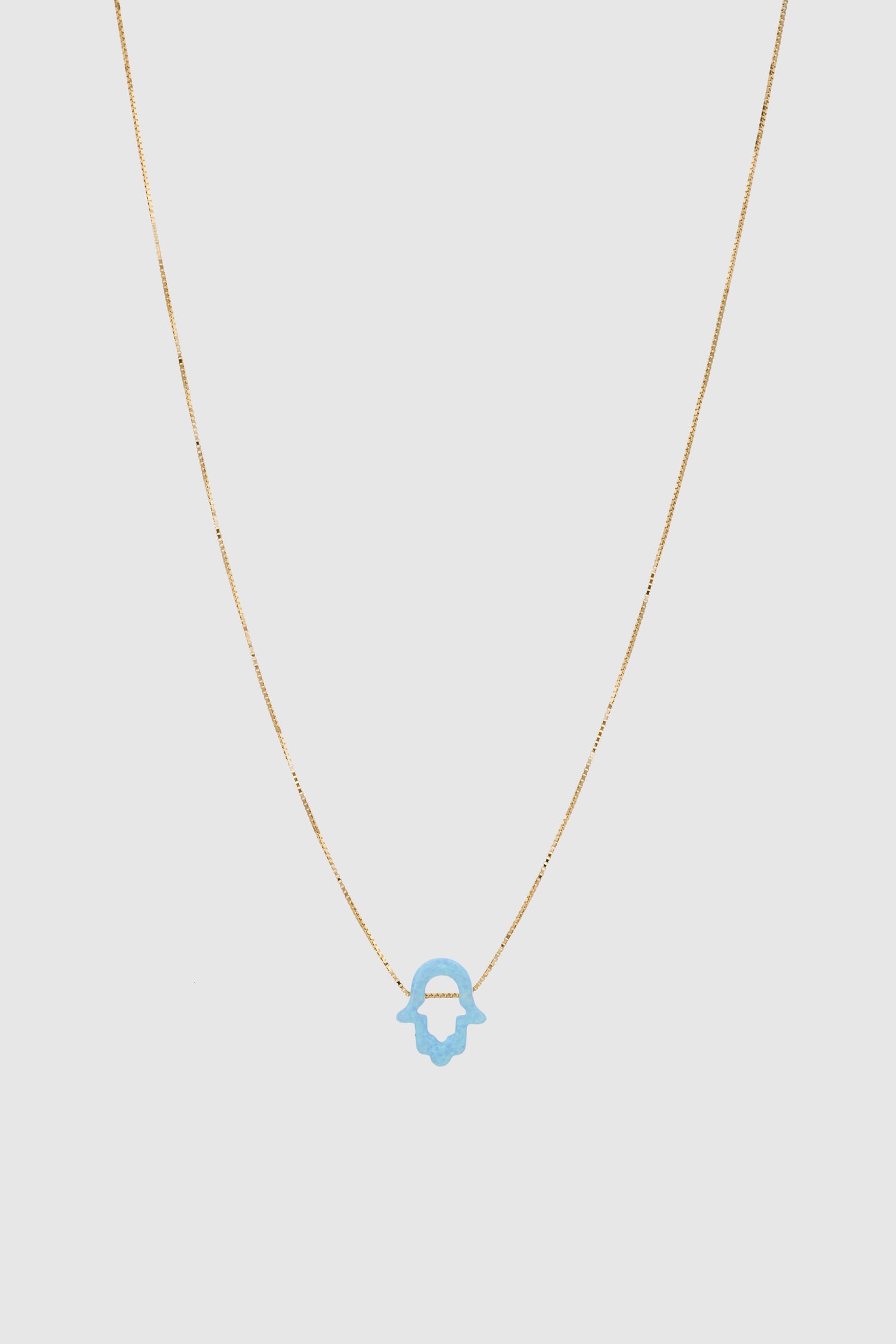 Turquoise Opal Open Hamsa Necklace