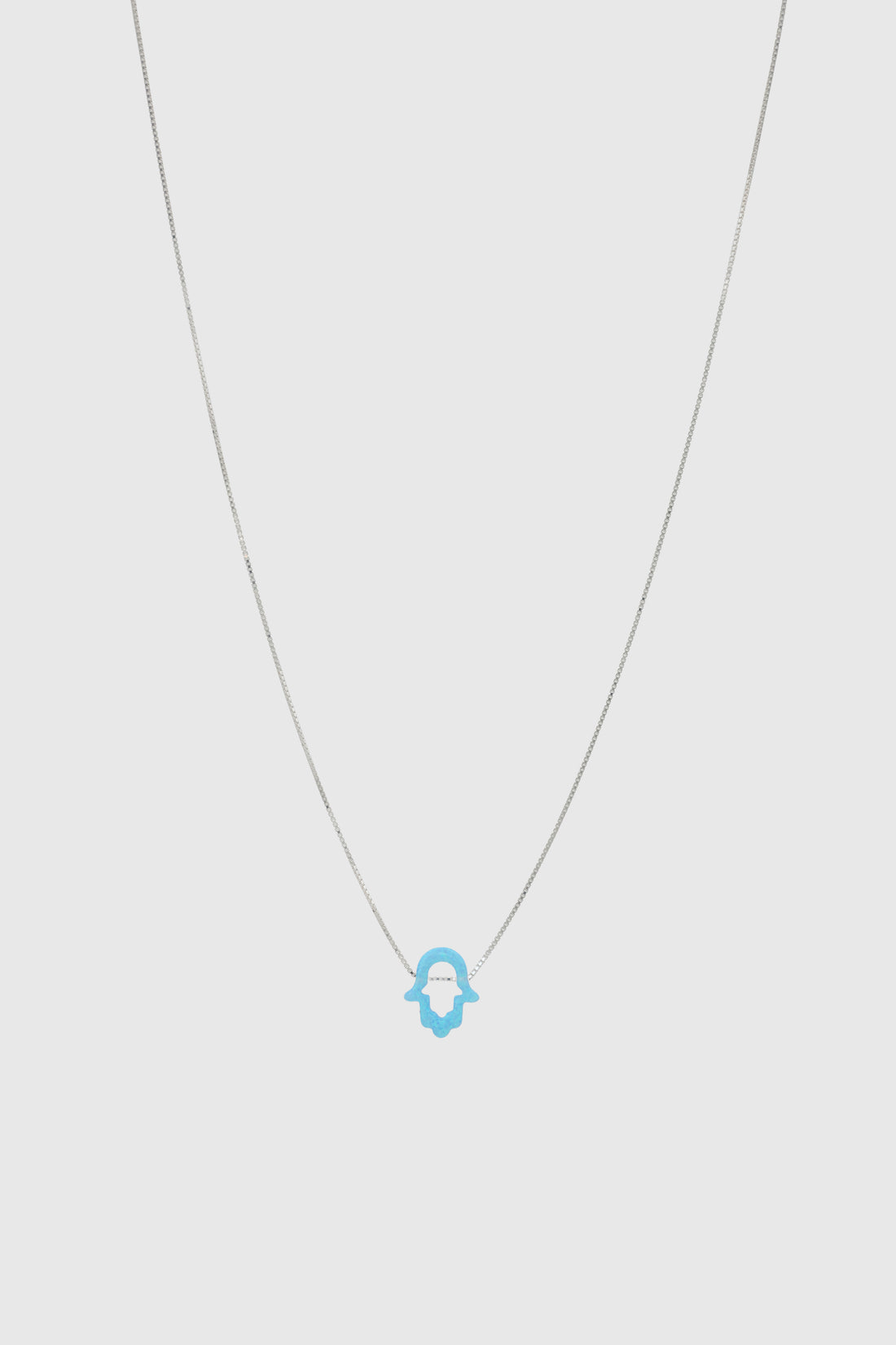 Turquoise Opal Open Hamsa Necklace