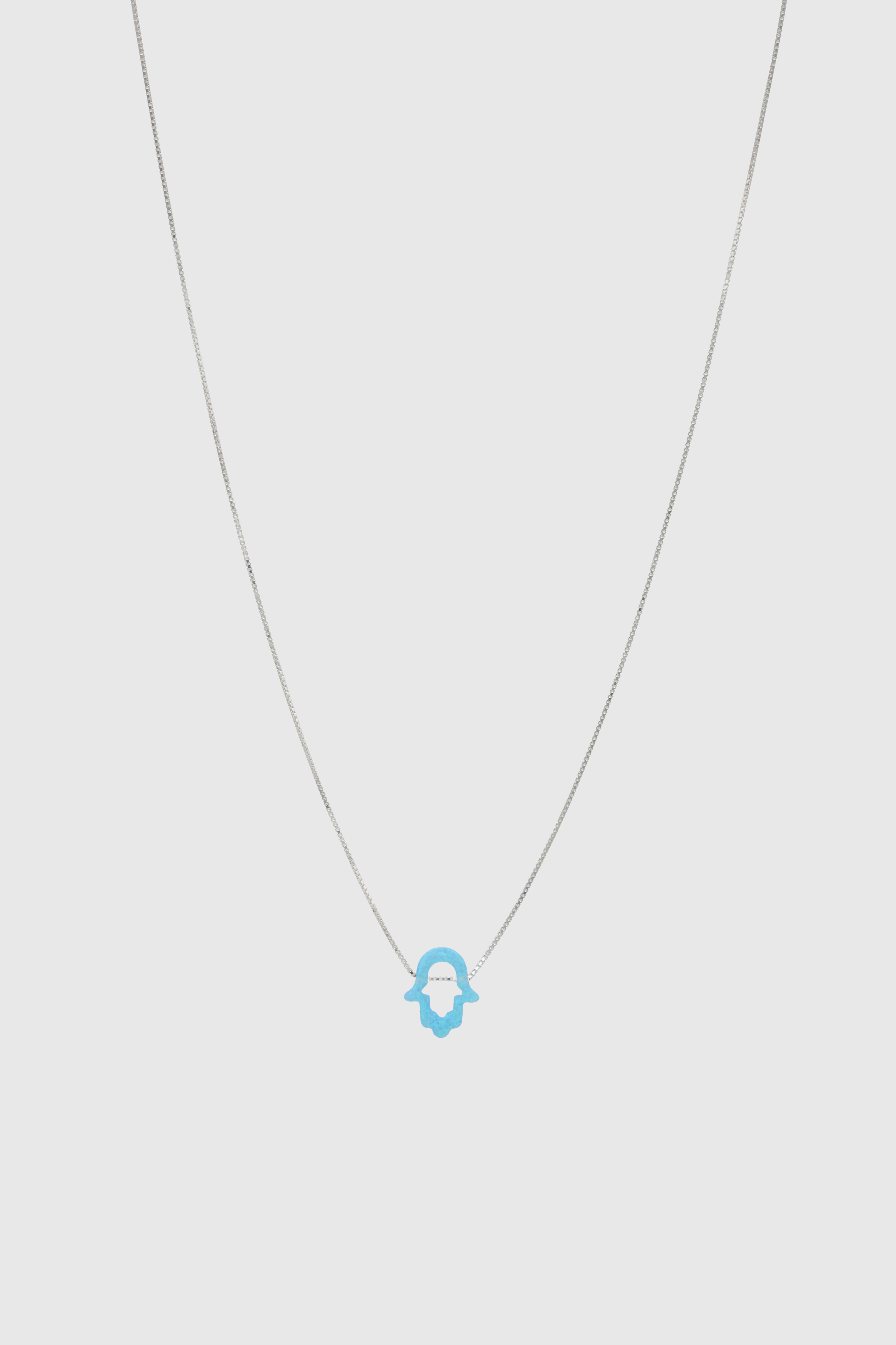 Turquoise Opal Open Hamsa Necklace