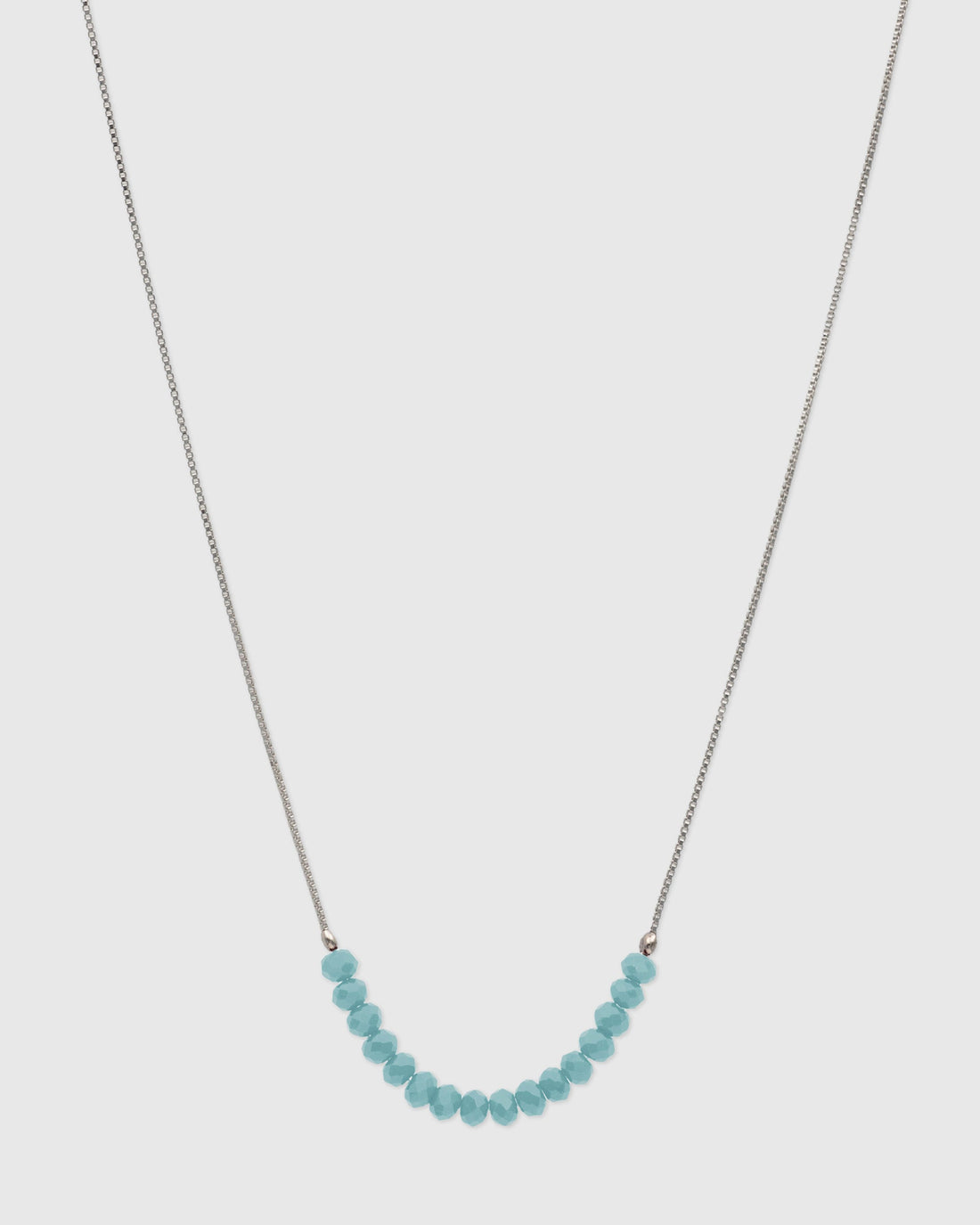Ice Blue Layering Beaded Necklace