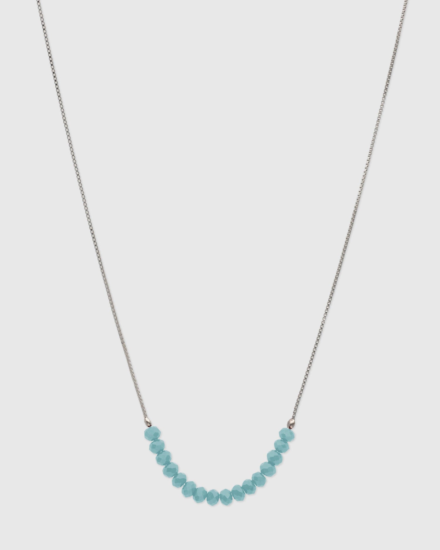 Ice Blue Layering Beaded Necklace