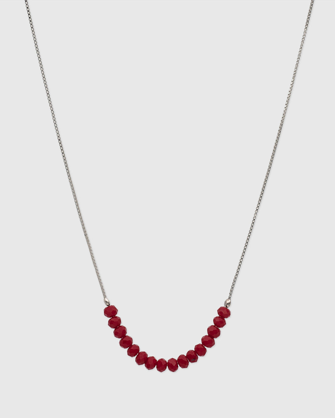 Red Layering Beaded Necklace