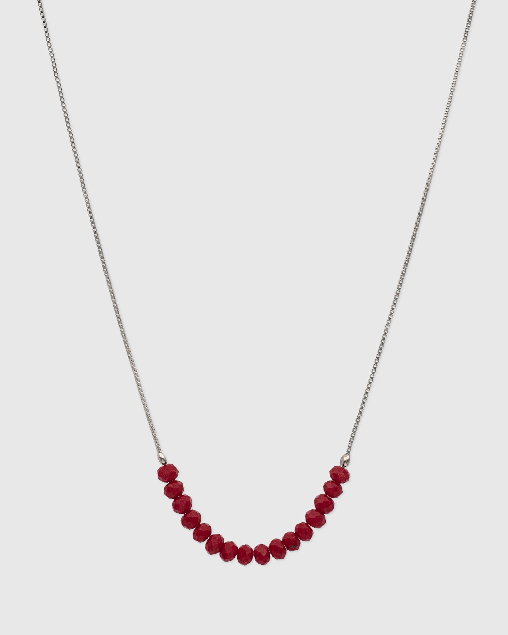 Red Layering Beaded Necklace