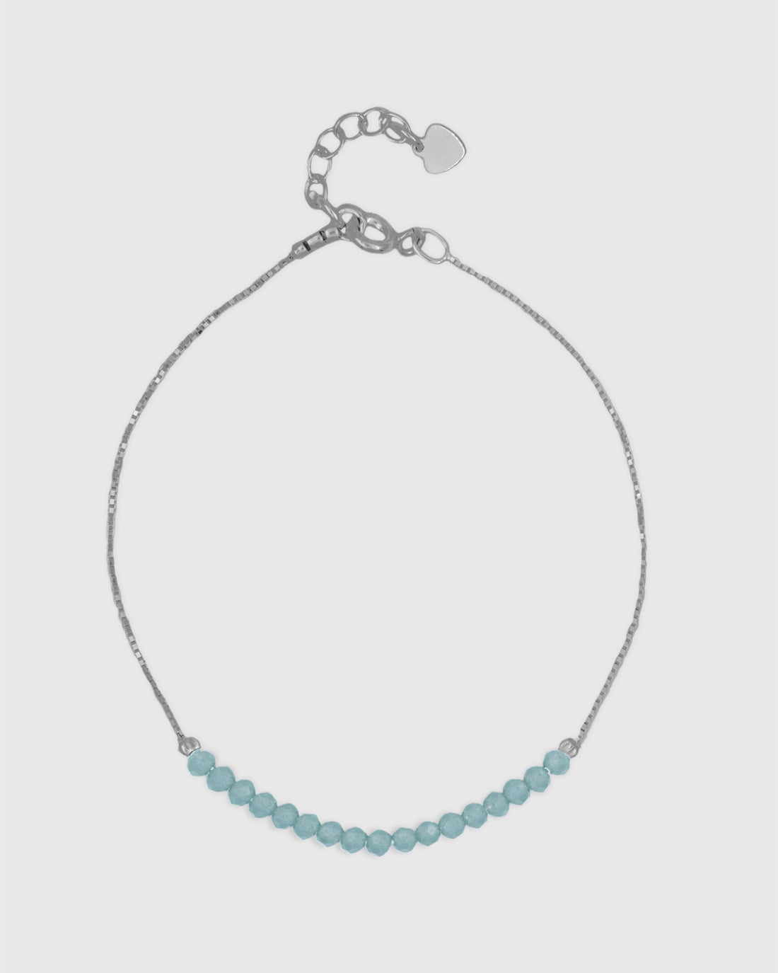 Ice Blue Beaded Anklet