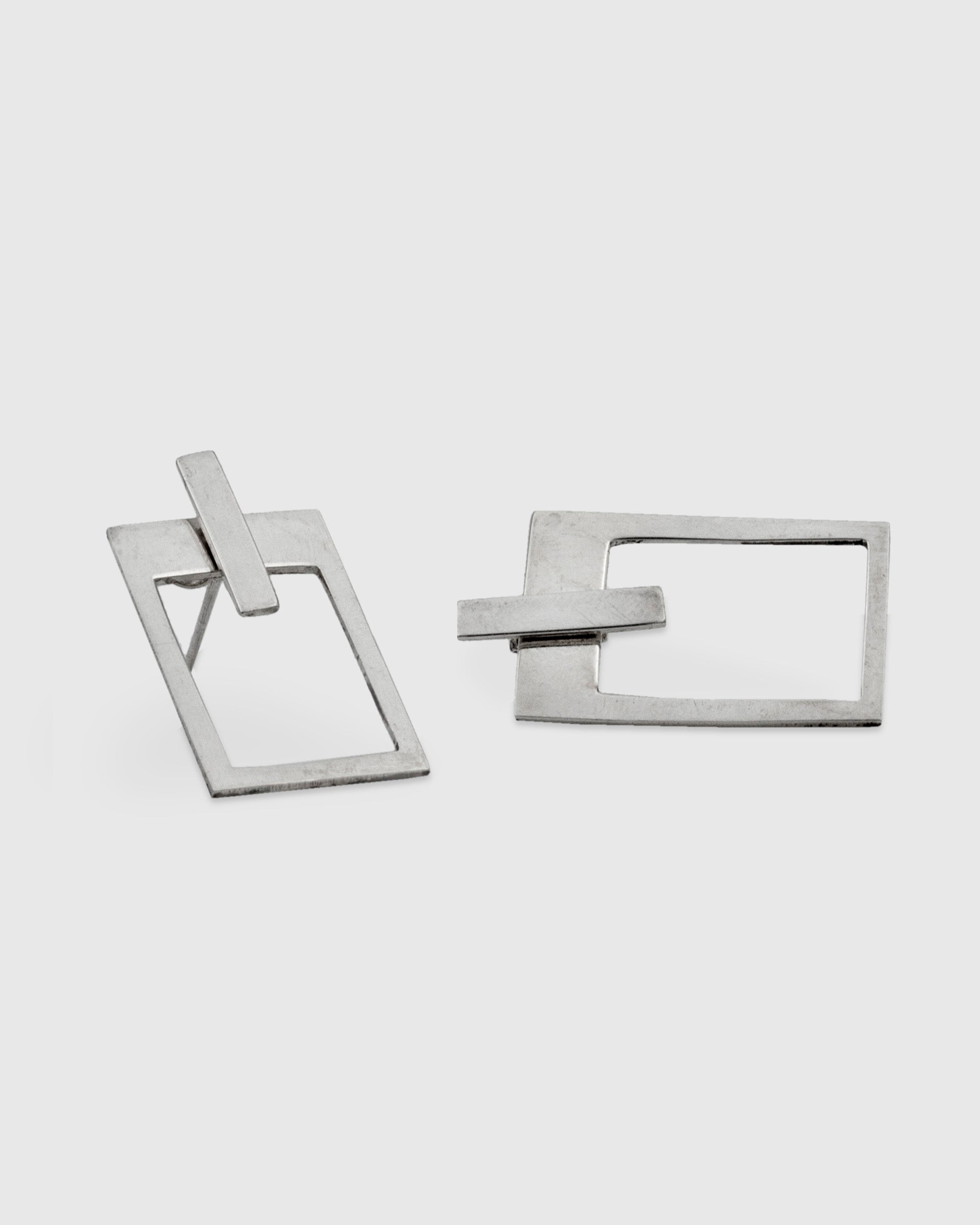 Rectangle Ear Jacket Earrings