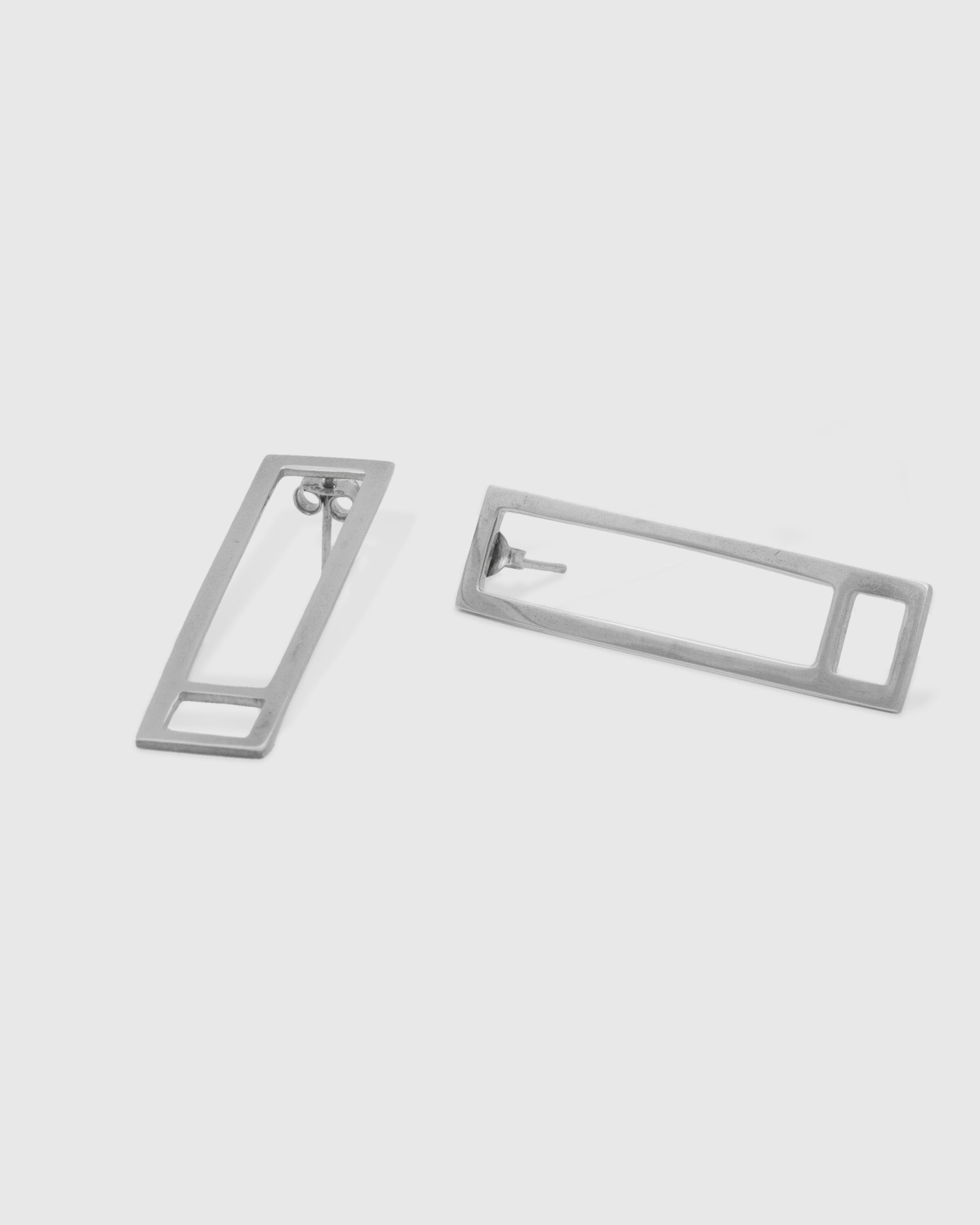 Long Rectangle Stud Earrings