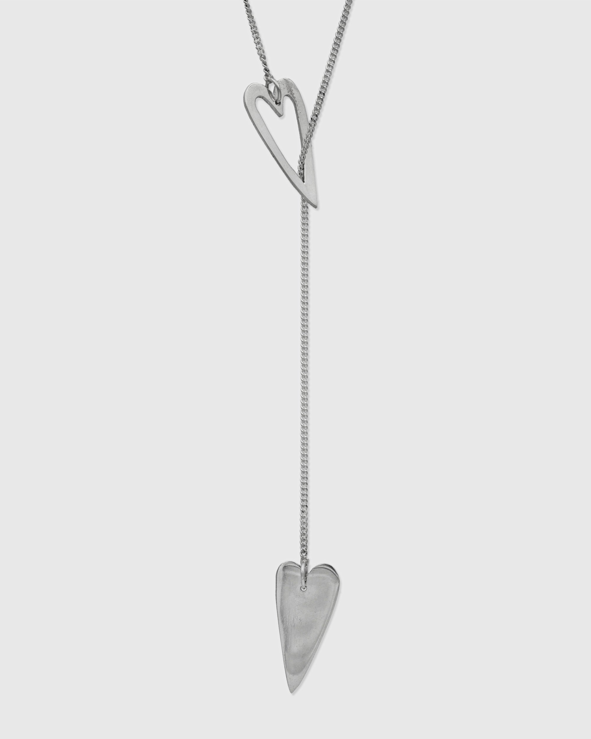 Sharp Heart Lariat Necklace