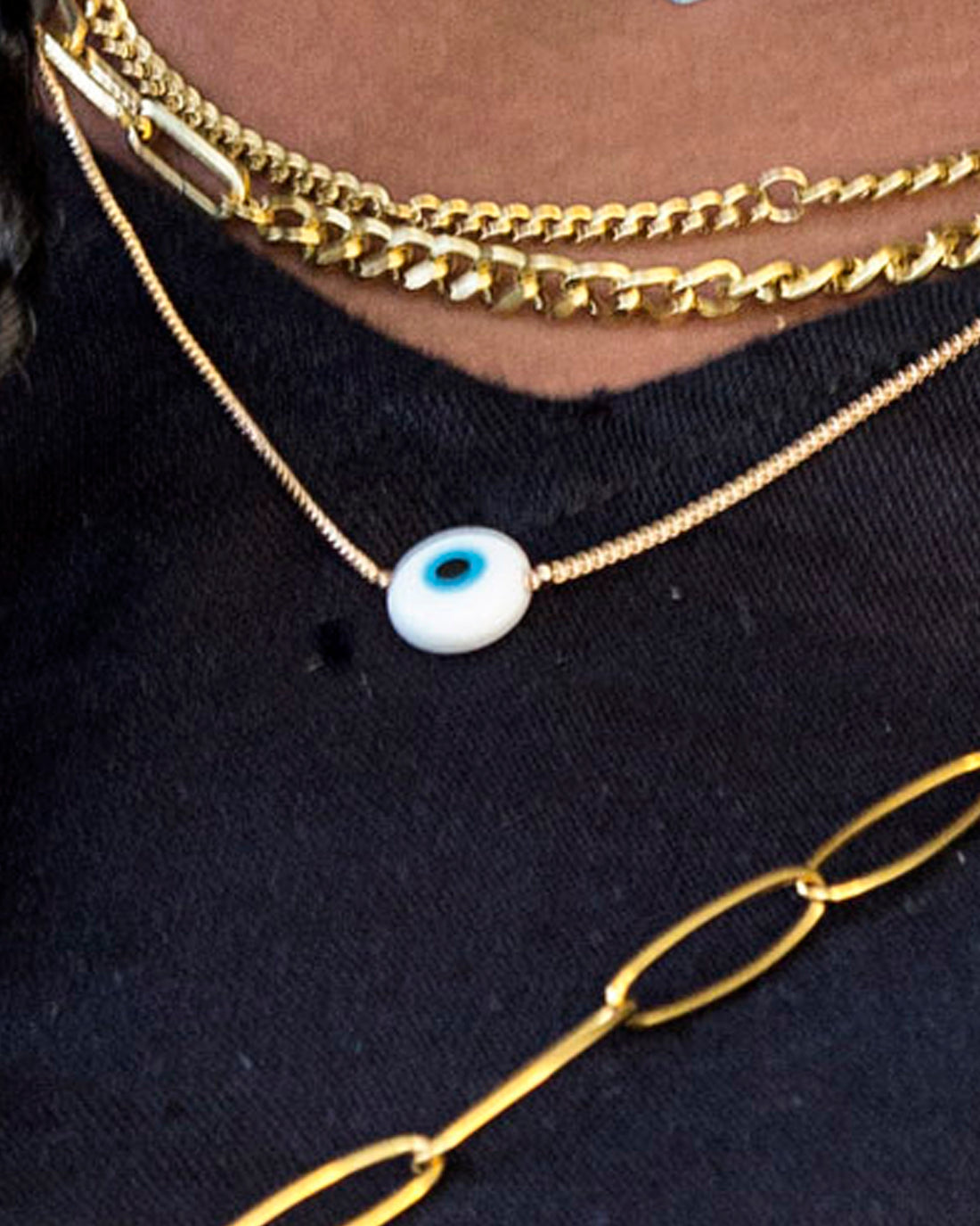 White Evil Eye Necklace