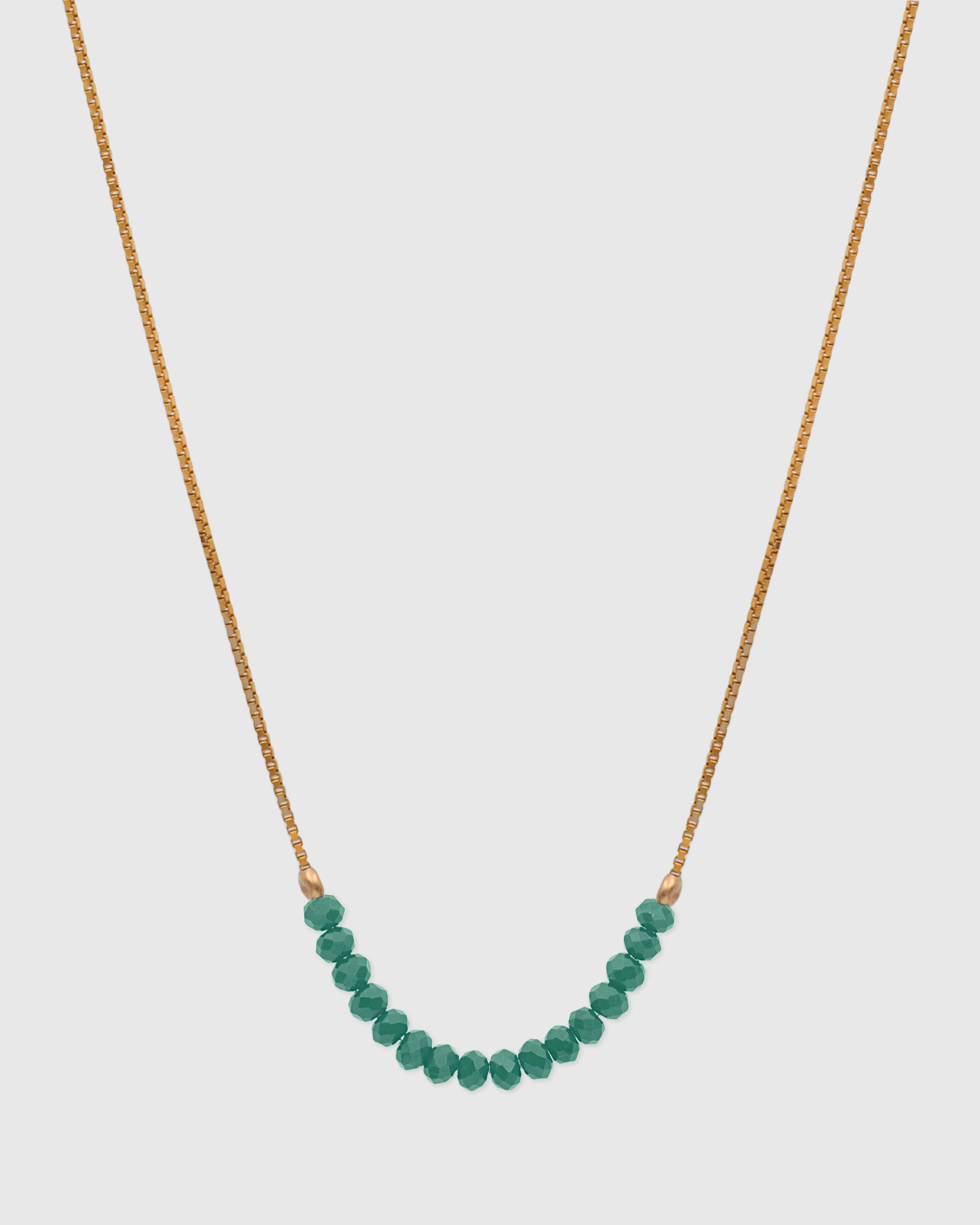 Dark Green Layering Beaded Necklace