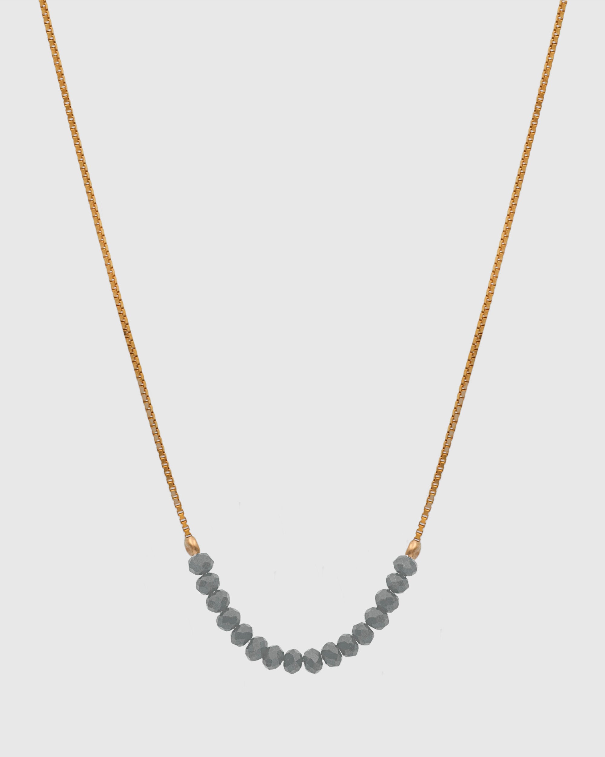 Grey Layering Beaded Necklace