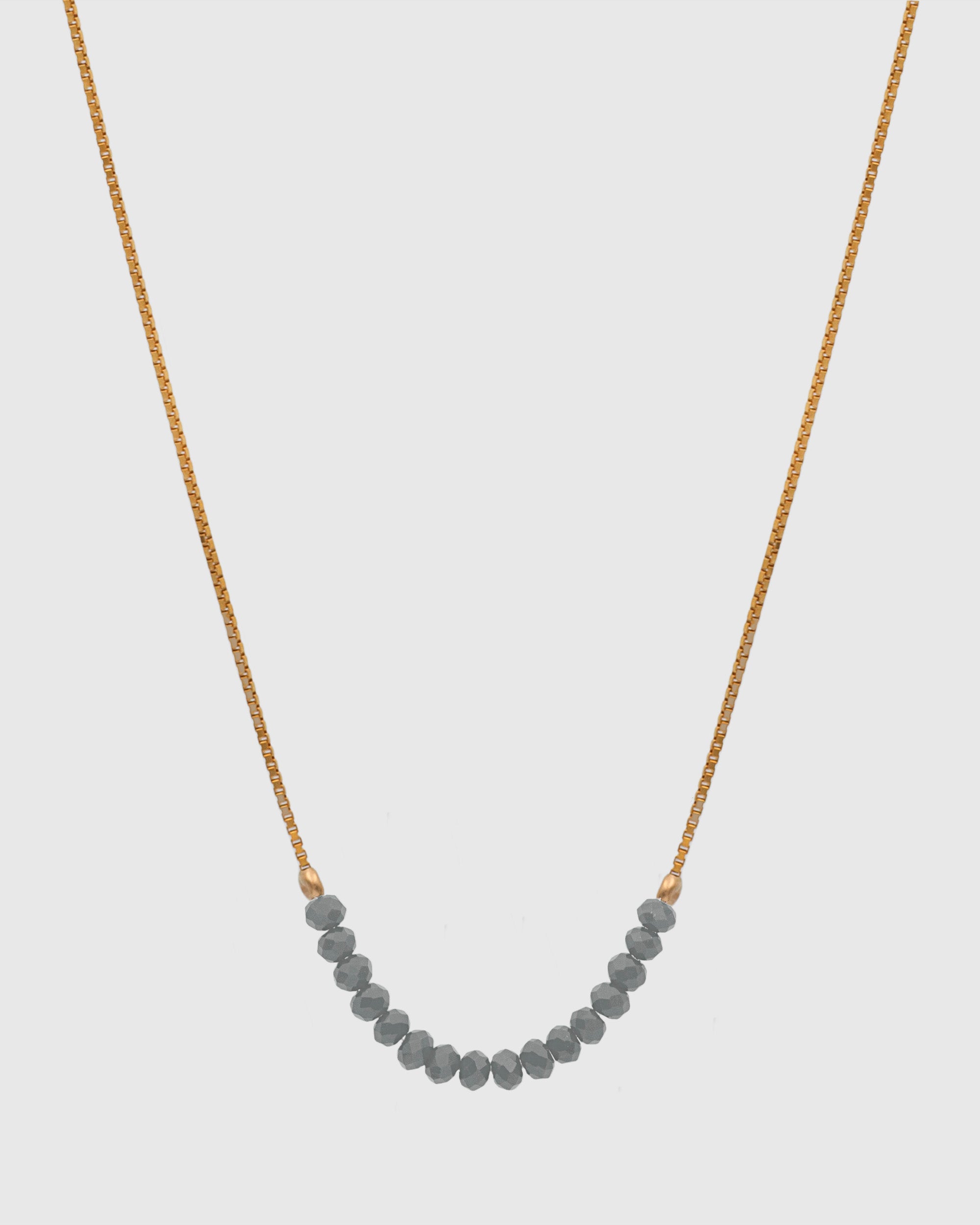 Grey Layering Beaded Necklace