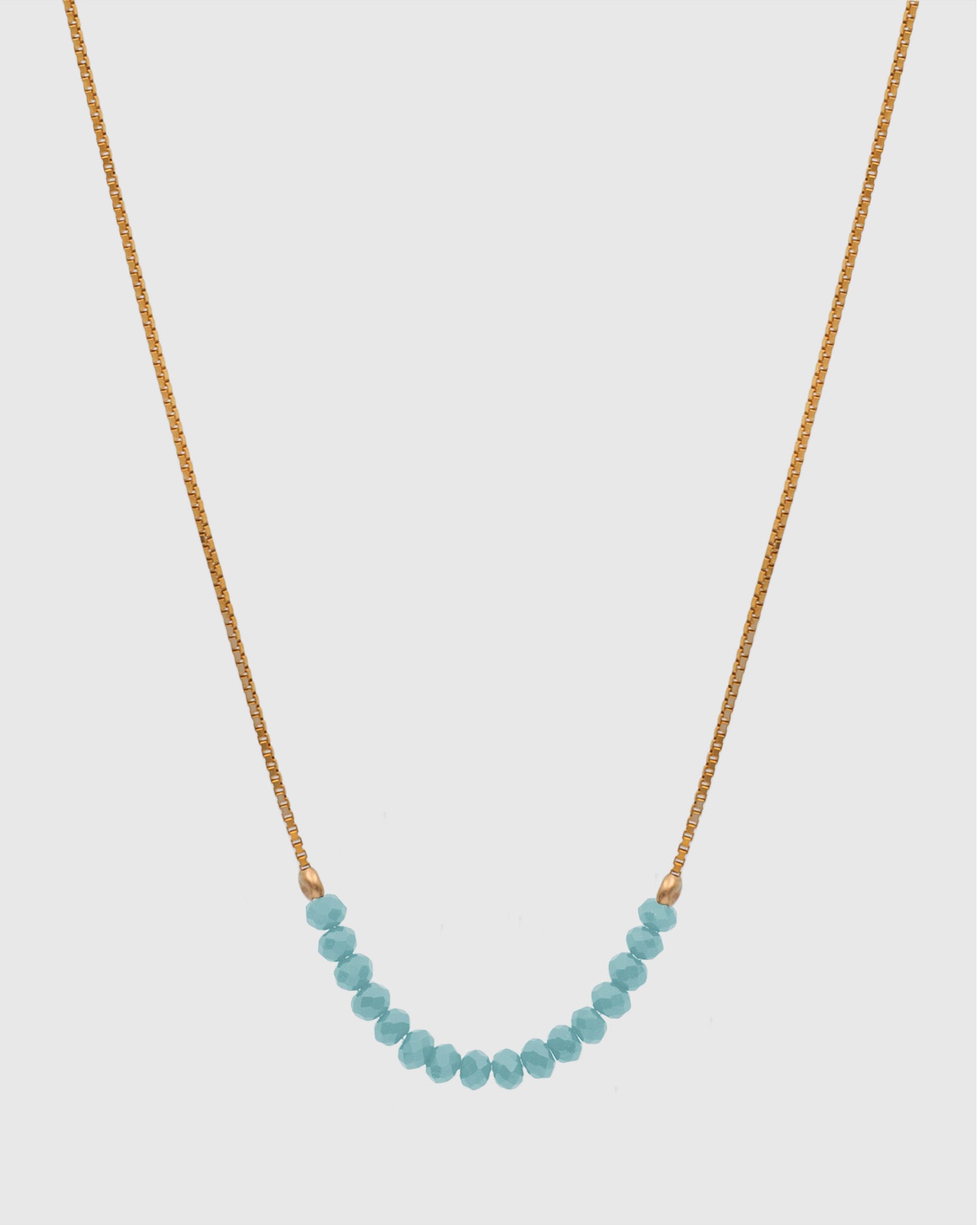Ice Blue Layering Beaded Necklace