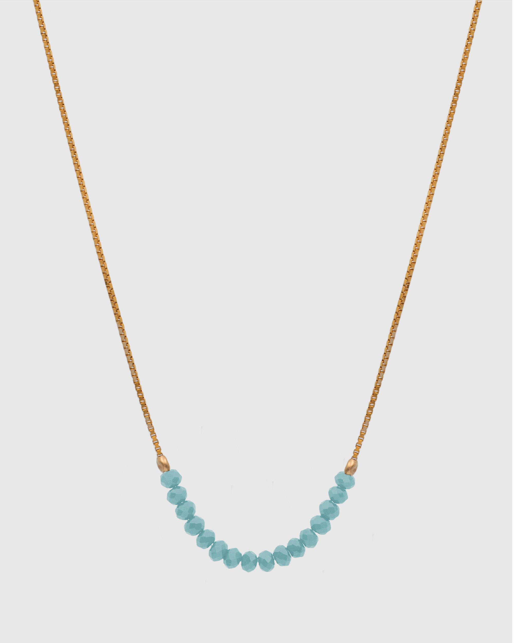 Ice Blue Layering Beaded Necklace