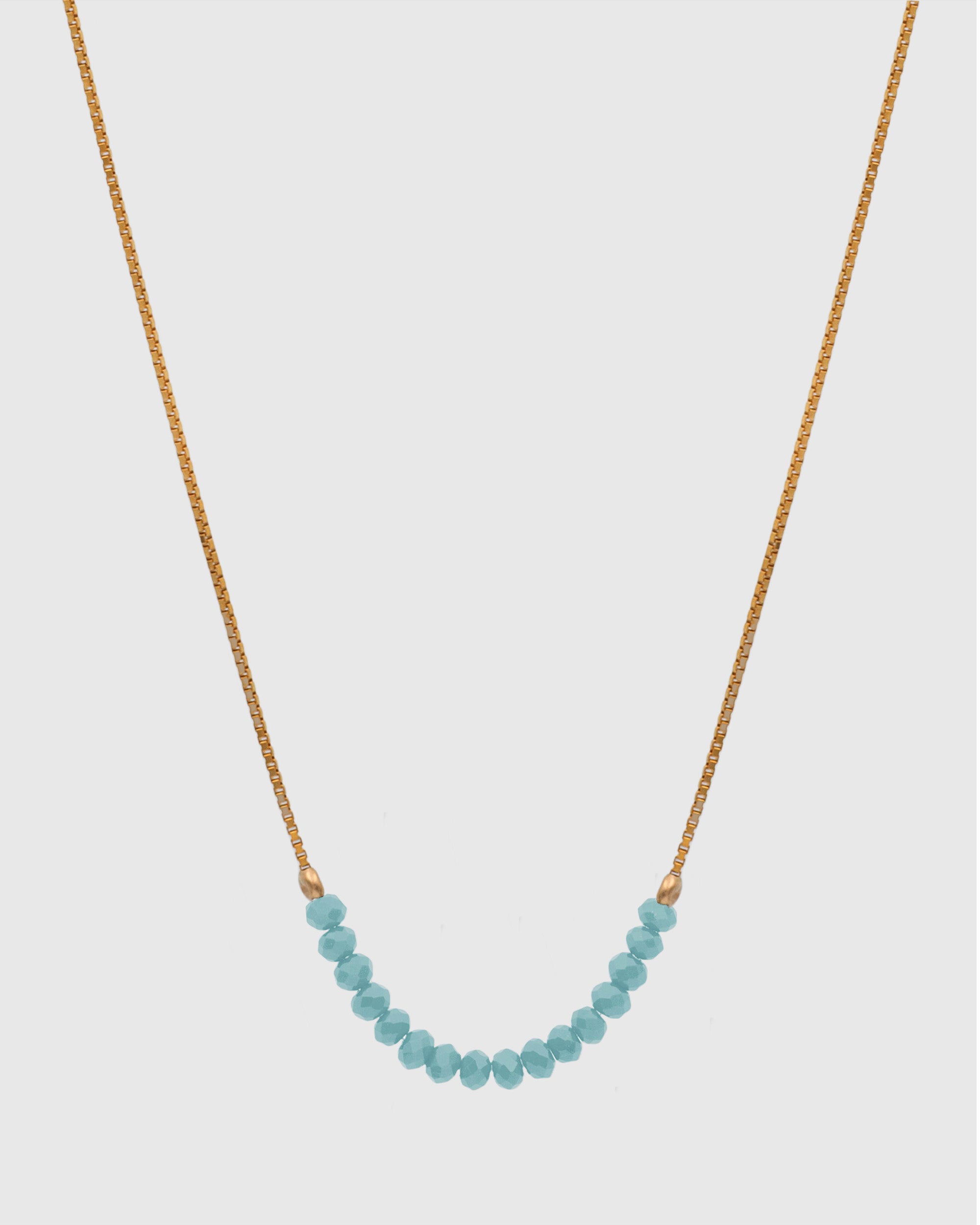 Ice Blue Layering Beaded Necklace