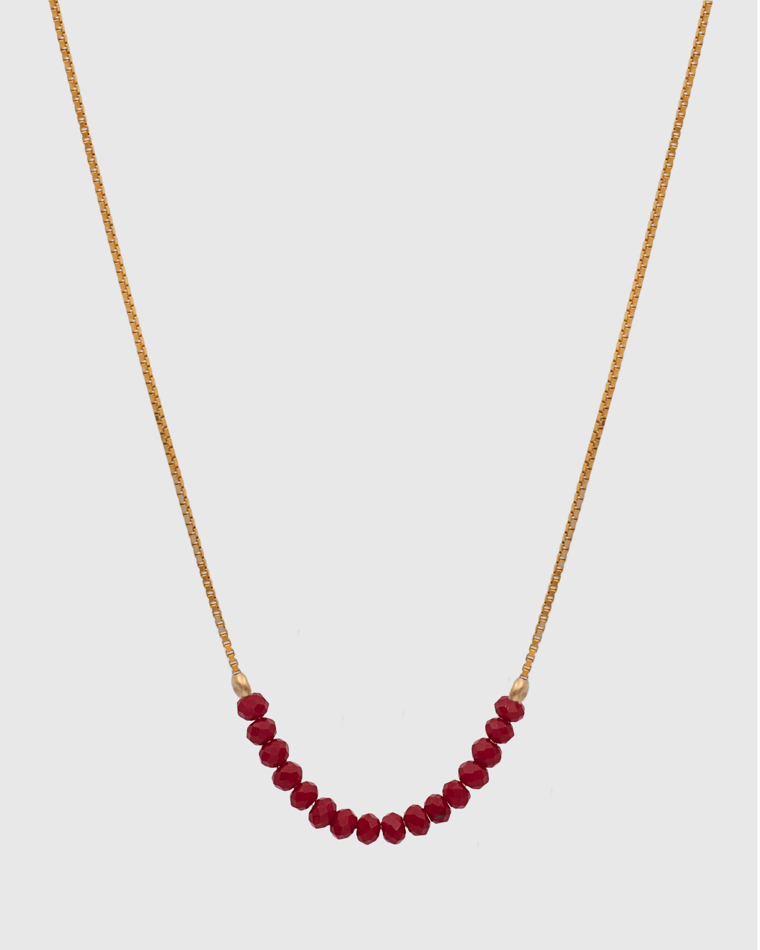 Red Layering Beaded Necklace