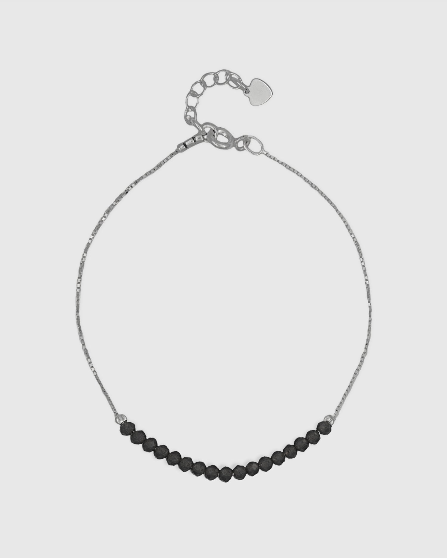 Black Beaded Anklet