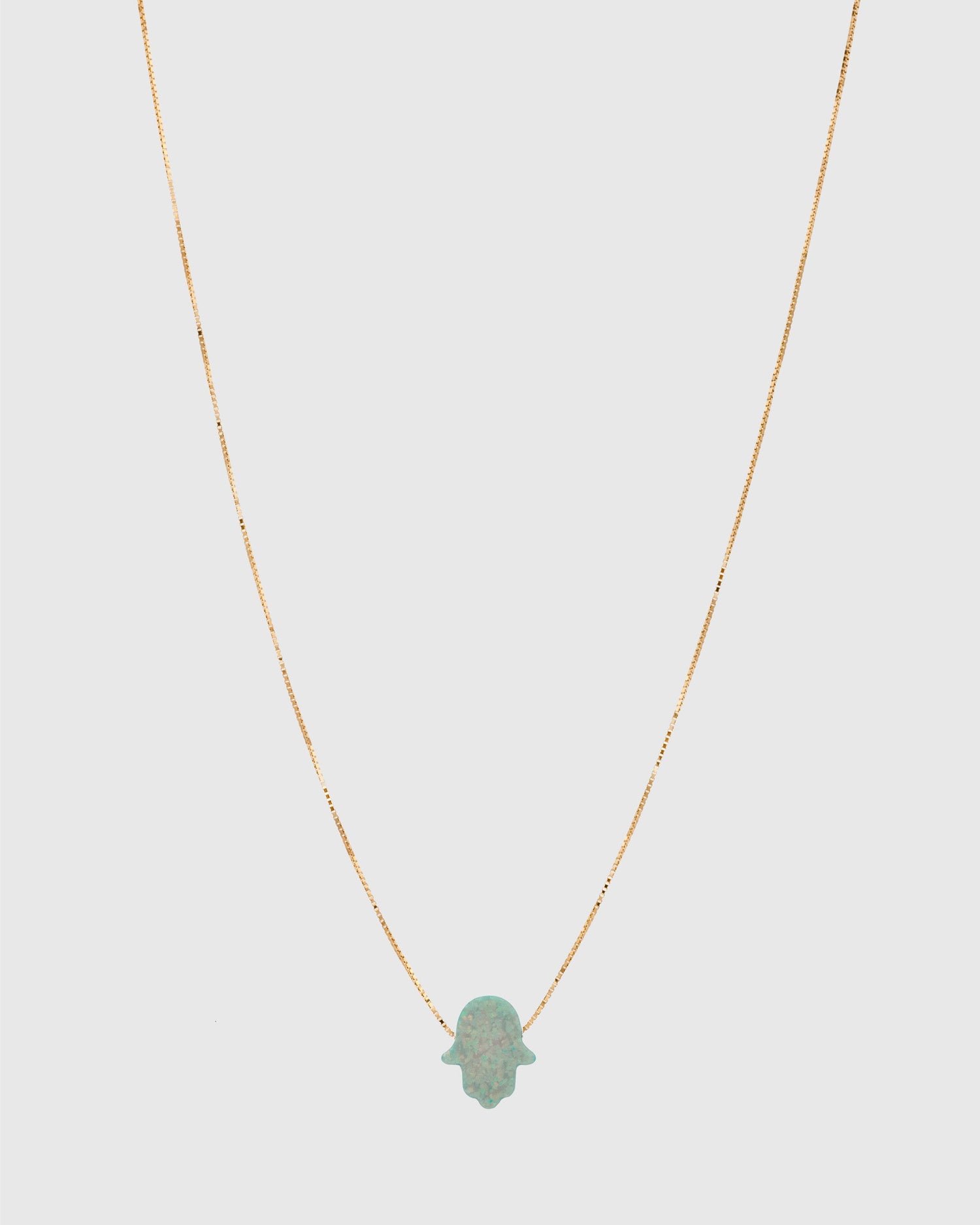 Teal Opal Hamsa Necklace