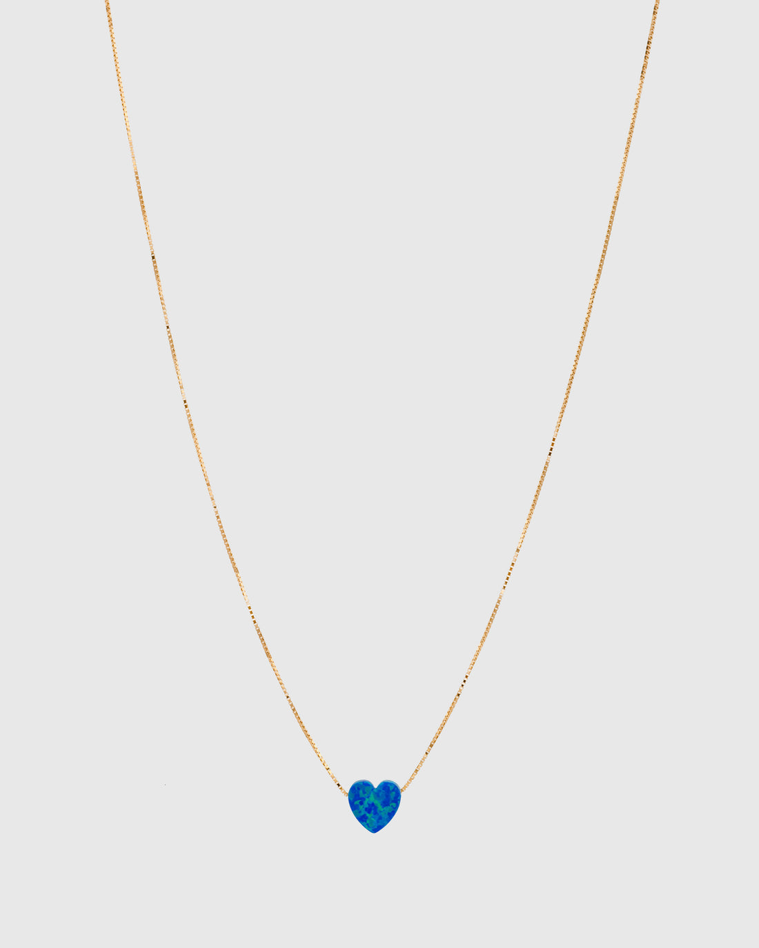 Dark Blue Opal Heart Necklace