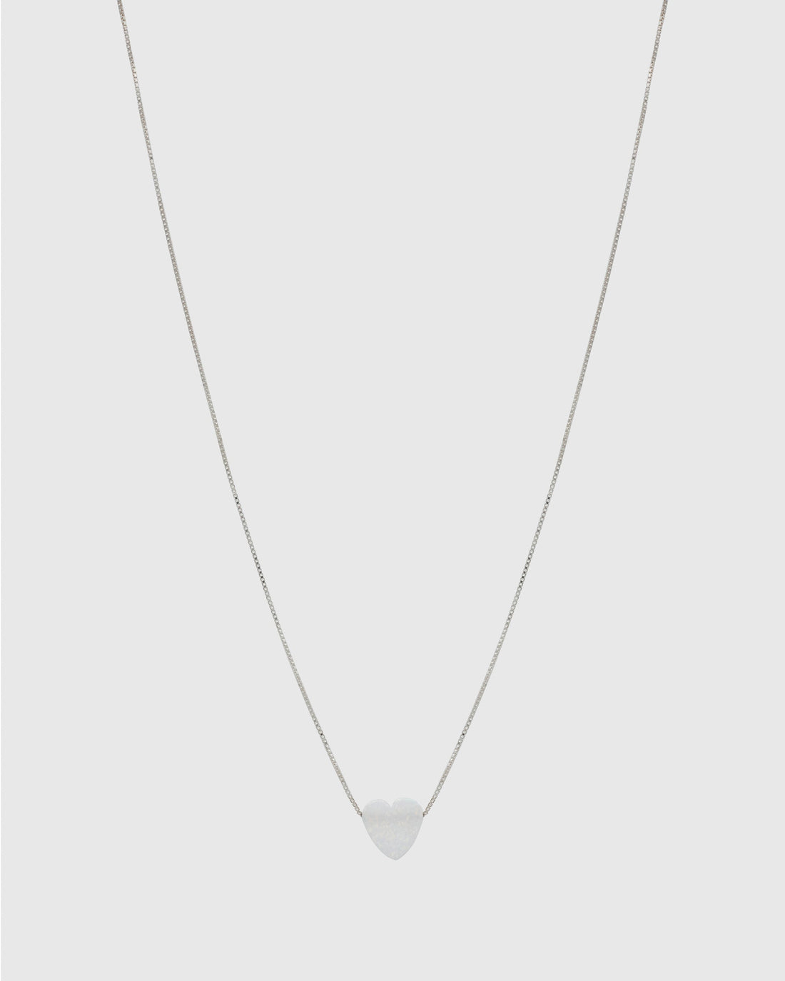 White Opal Heart Necklace
