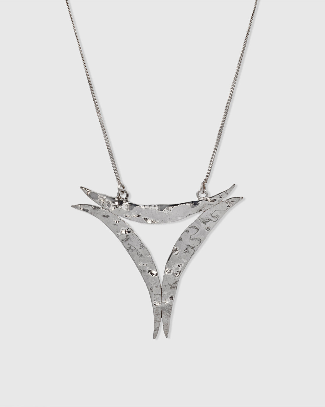 Beaten Curve Triangle Necklace