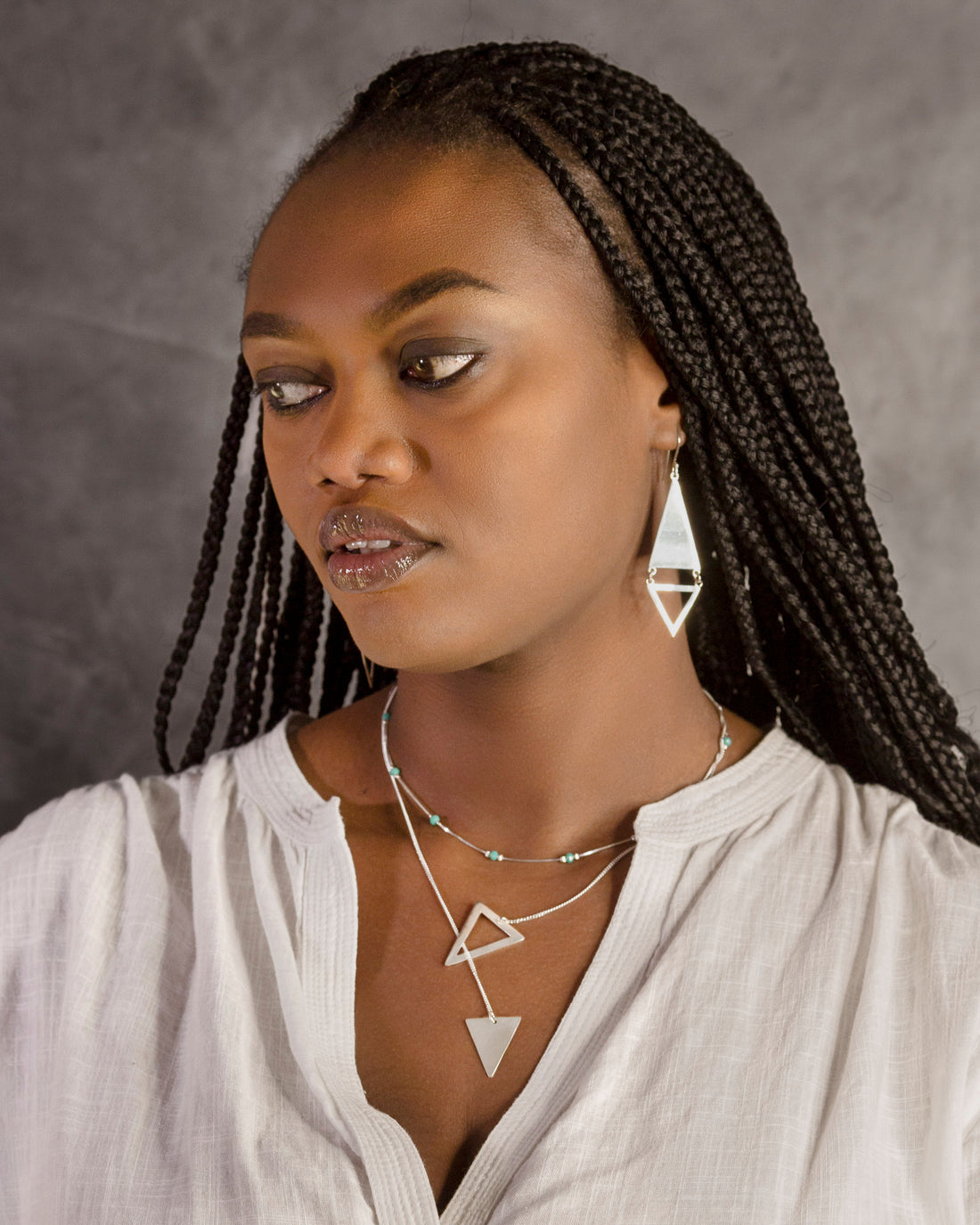 Triangle Lariat Necklace