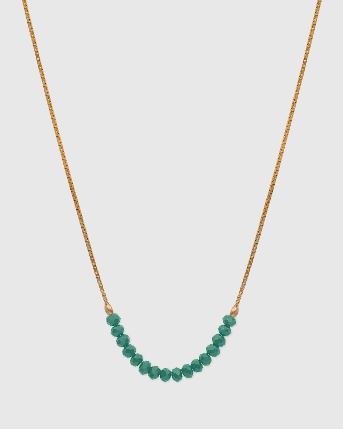 Dark Green Layering Beaded Necklace