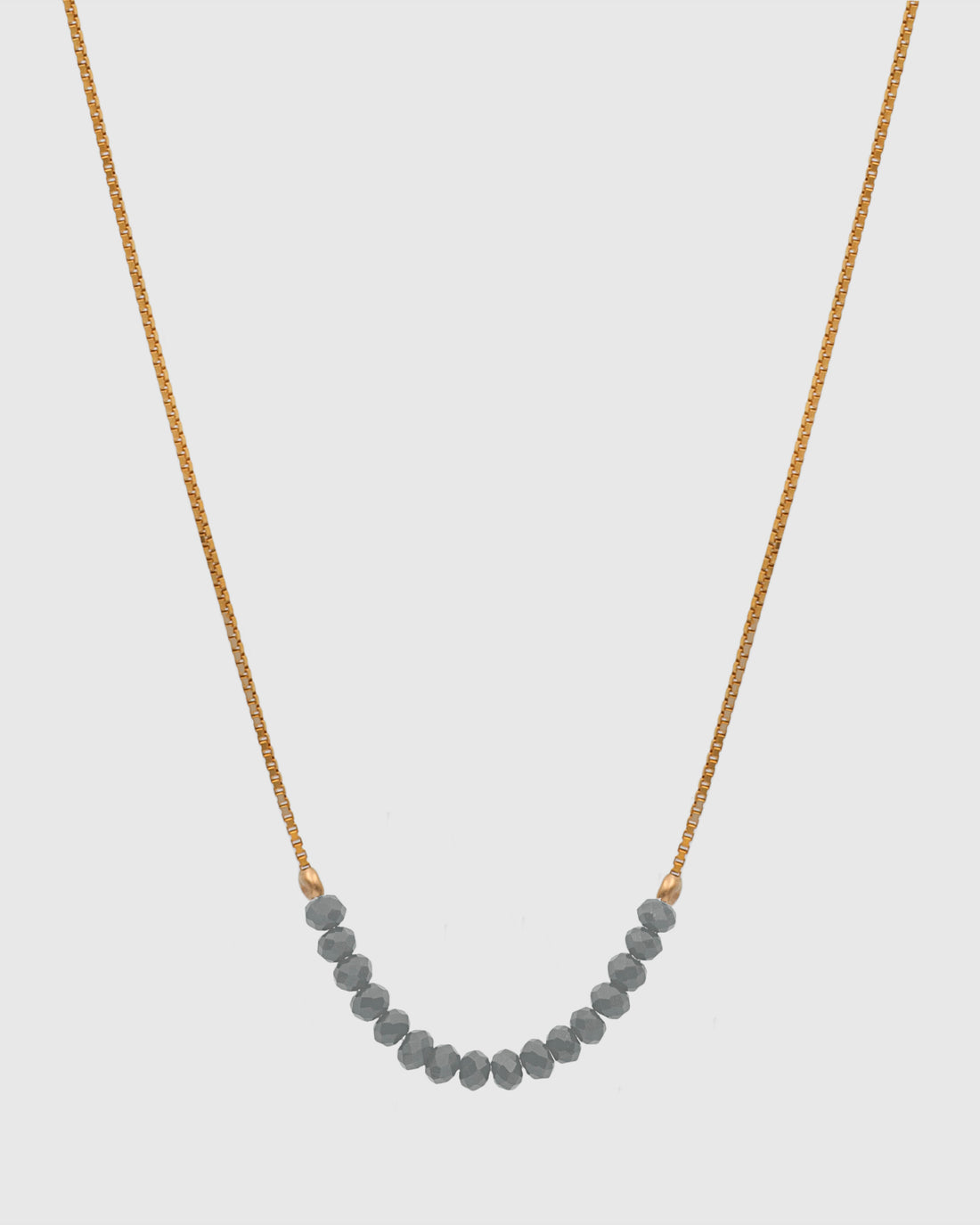 Grey Layering Beaded Necklace