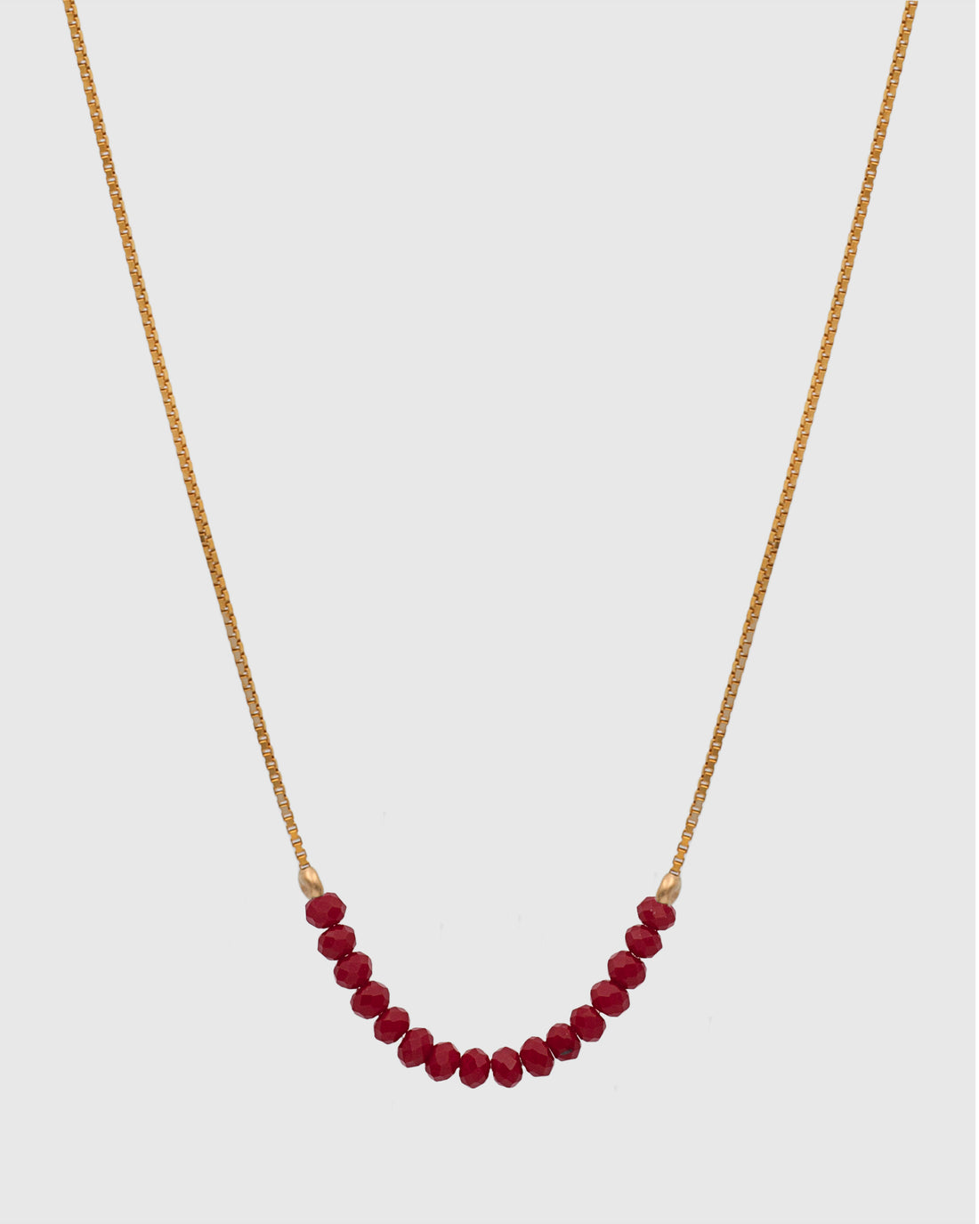 Red Layering Beaded Necklace